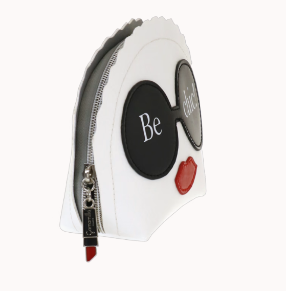beauty case donna/ pouch be chic di camomilla milano taglia M/L  bianco/ nero cod. 61371 / 61368