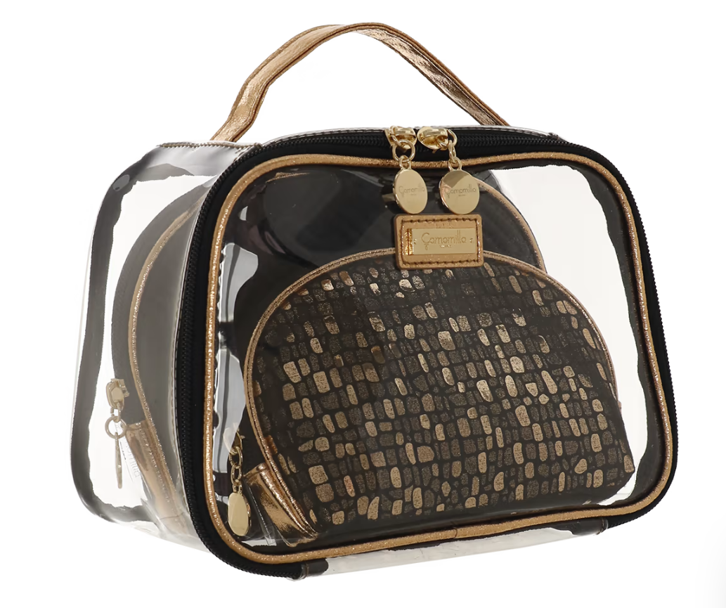 set beauty bag S di camomilla milano oro art cod. 61114