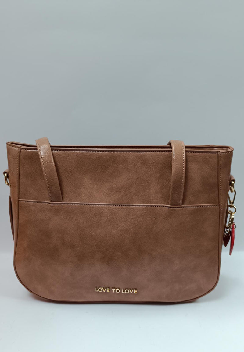 Borsa a spalla donna linea Love to Love art. LO-292 cipria scuro