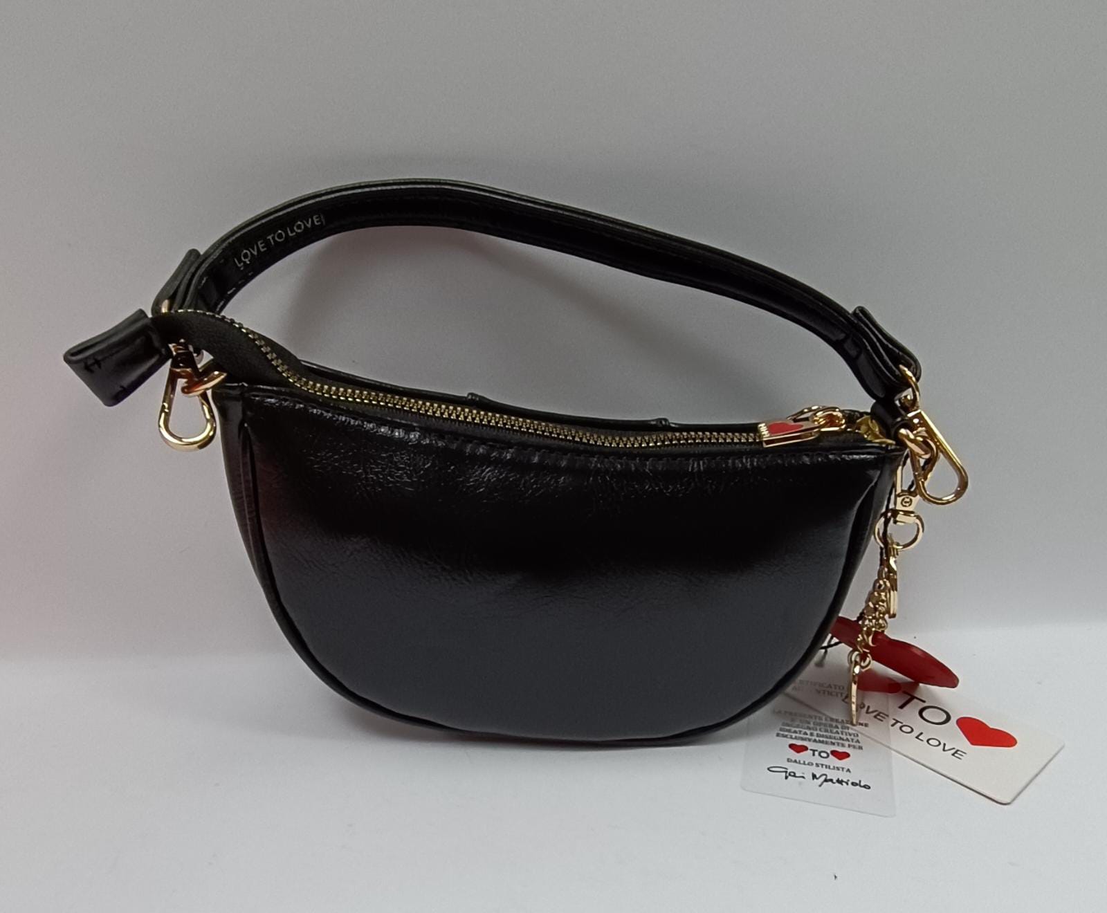 borsa a mano donna Love to Love art. LO-283 nero/ verde militare/ vinaccio/ petrolio/ rosso
