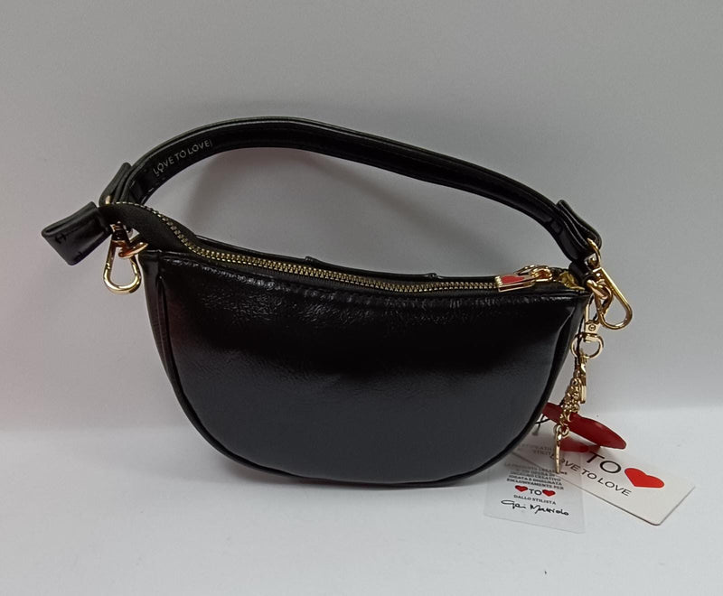 borsa a mano donna Love to Love art. LO-283 nero/ verde militare/ vinaccio/ petrolio/ rosso