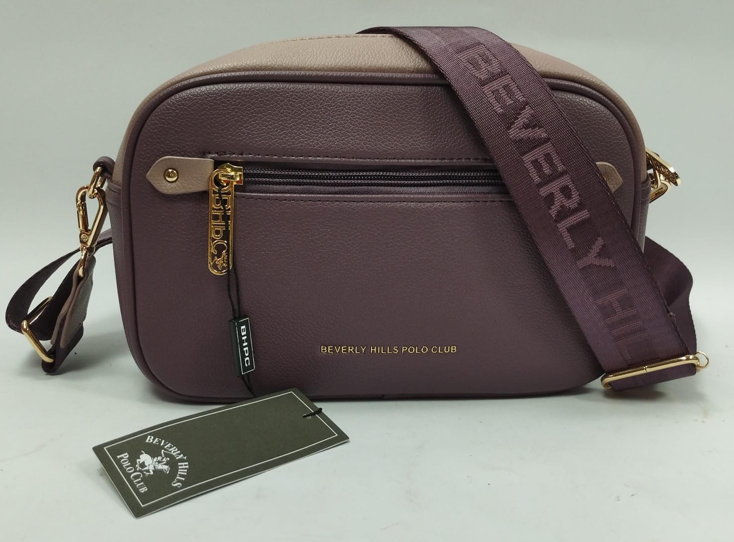 beverly hills polo club borsa donna a tracolla bh-4263 aubergine