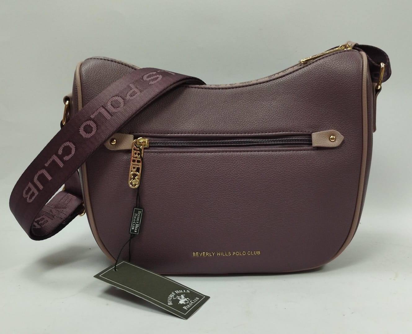 beverly hills polo club borsa a tracolla donna bh-4264 aubergine/ nero