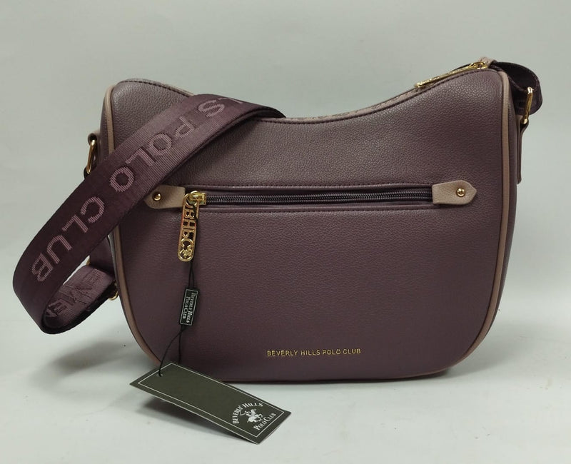 beverly hills polo club borsa a tracolla donna bh-4264 aubergine/ nero