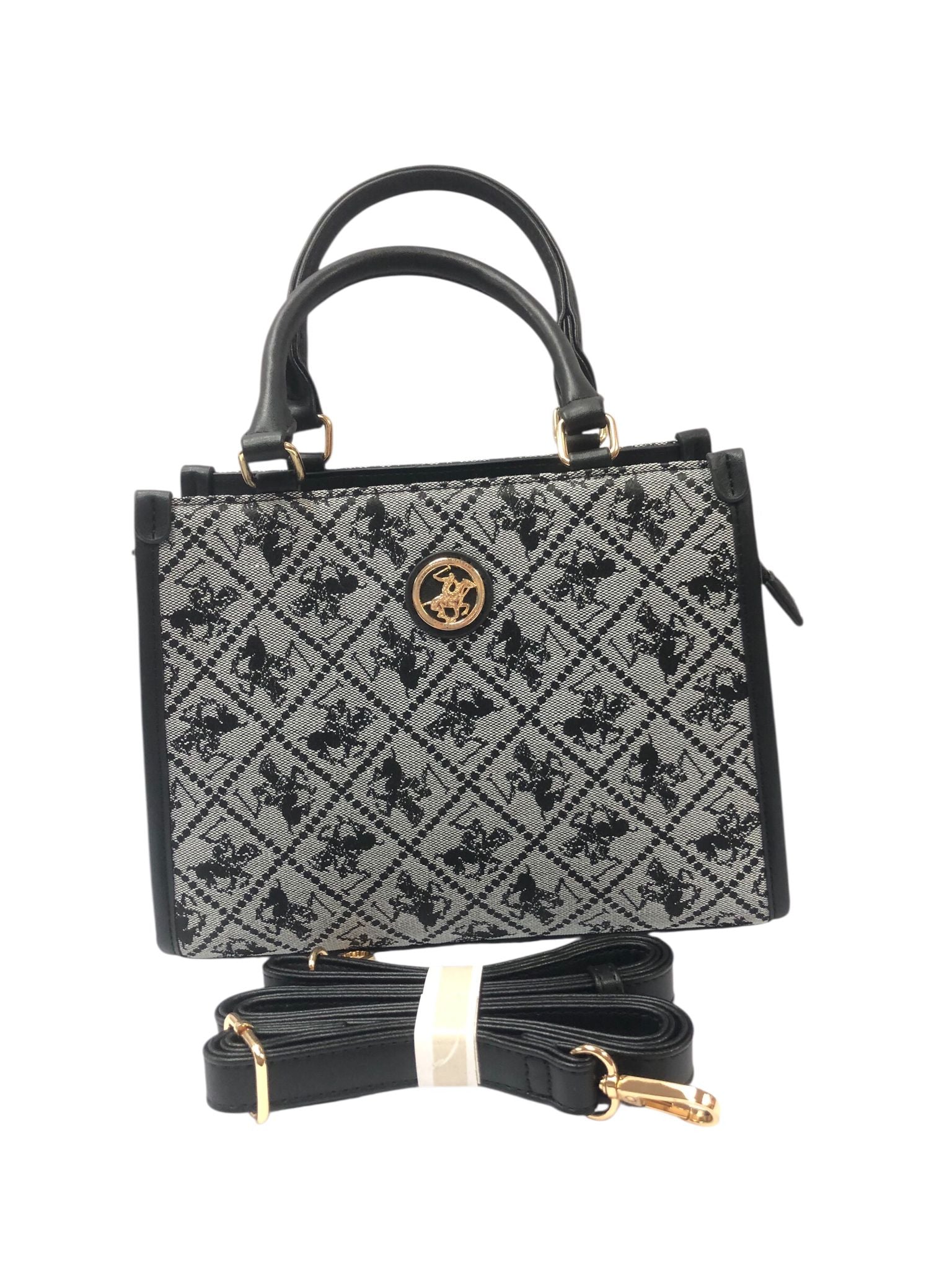borsa donna di beverly hills polo club bh-3920 blu/nero