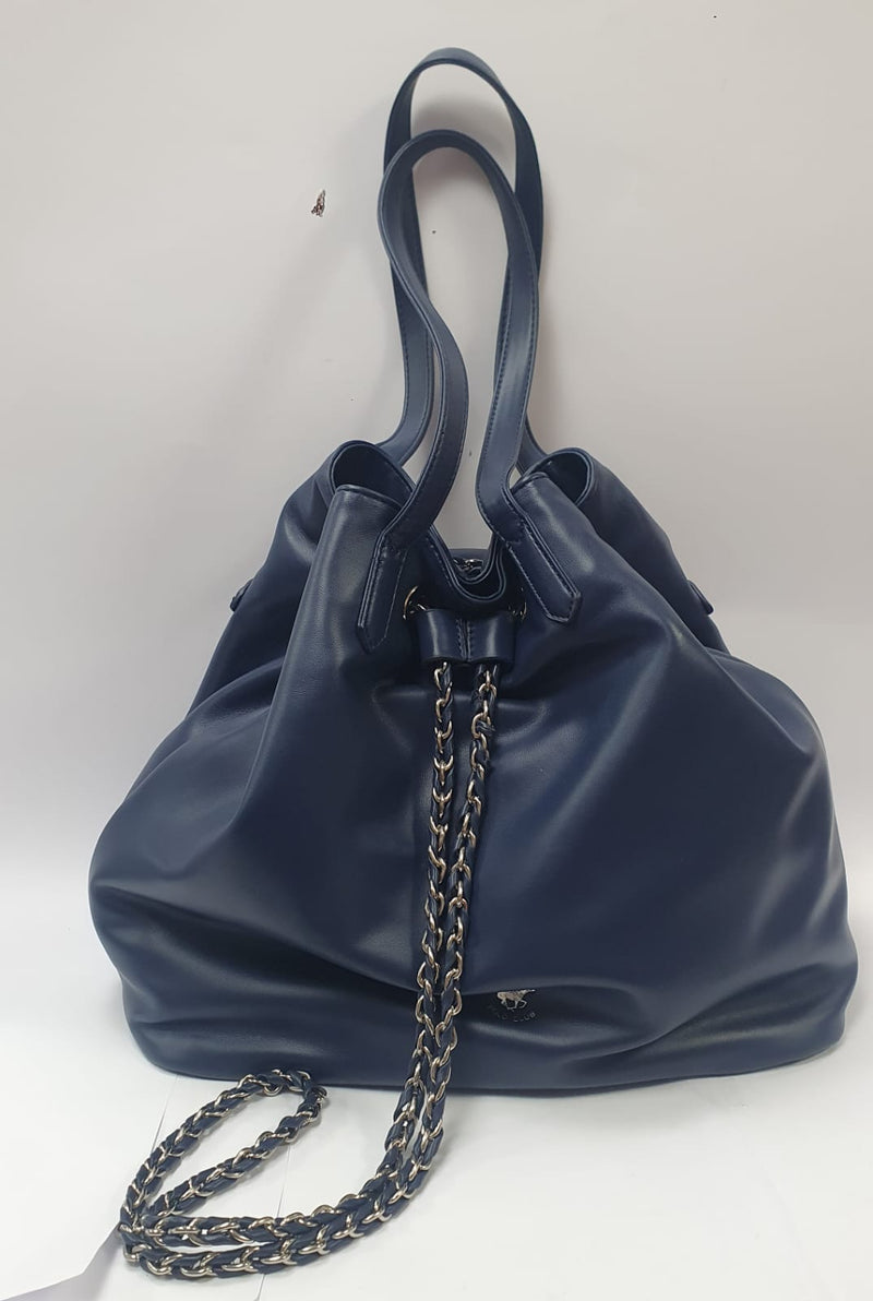 borsa donna shopping di beverly hills polo club bh-3020 blu/ nero