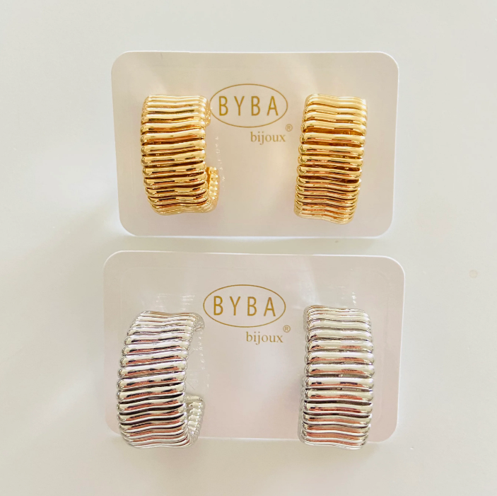 Orecchini donna di byba bijoux cerchi tubogas oro/ argento