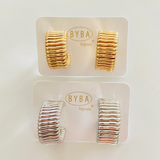 Orecchini donna di byba bijoux cerchi tubogas oro/ argento