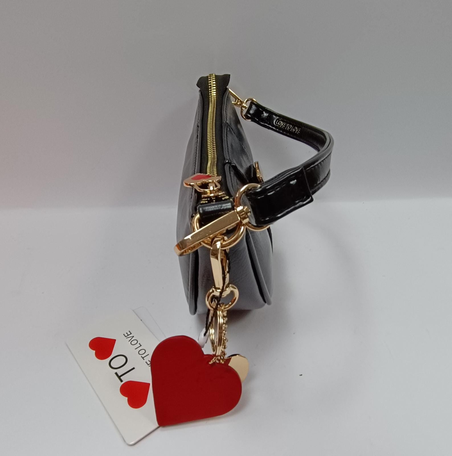 borsa a mano donna Love to Love art. LO-283 nero/ verde militare/ vinaccio/ petrolio/ rosso