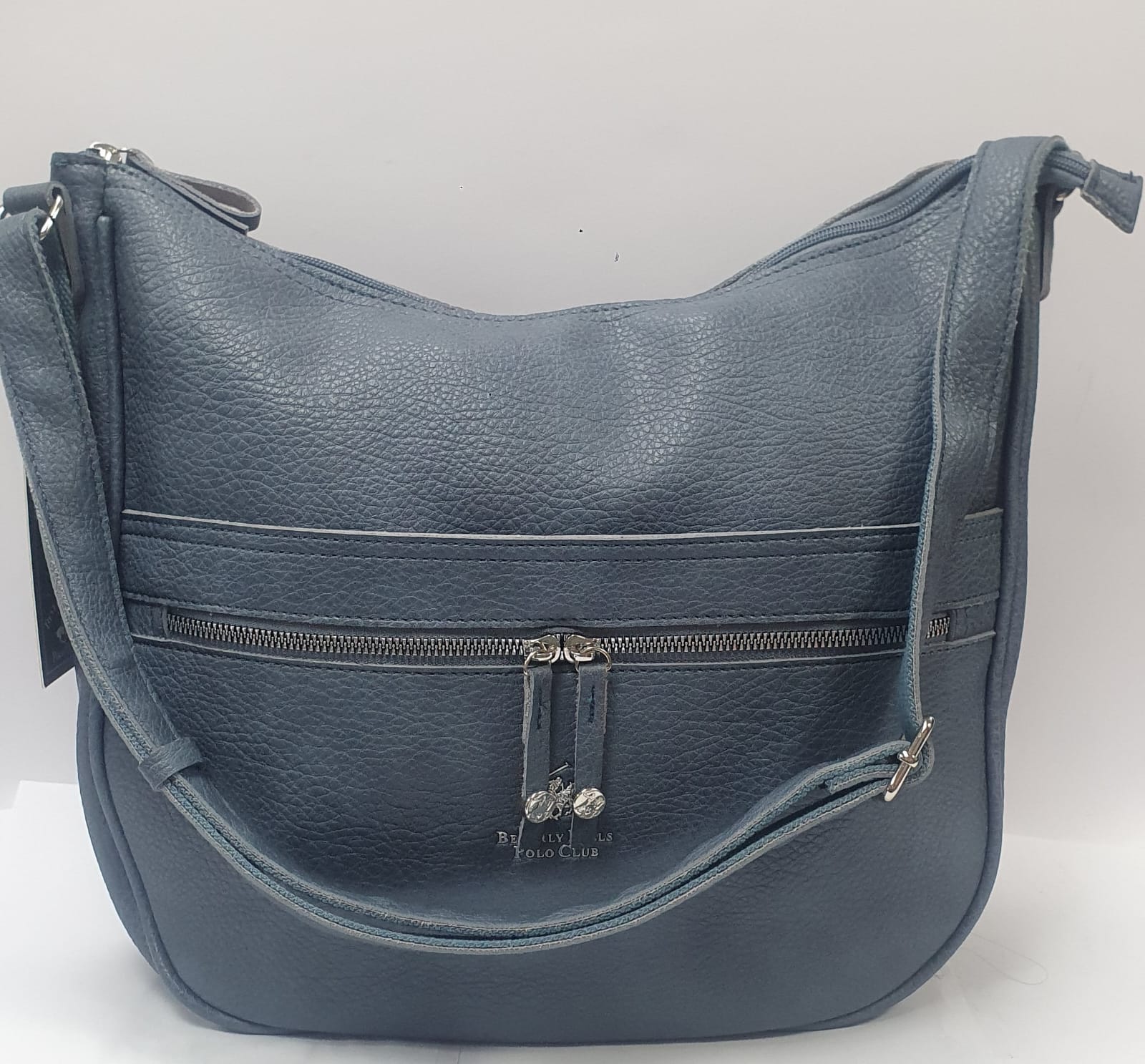 borsa donna bevery hills poolo club bh-3122 azzurro/ cuoio