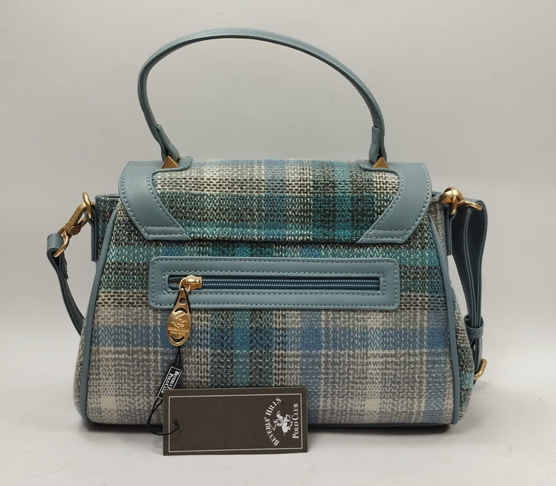 beverly hills polo club borsa donna bh-4251 azzurro/cuoio