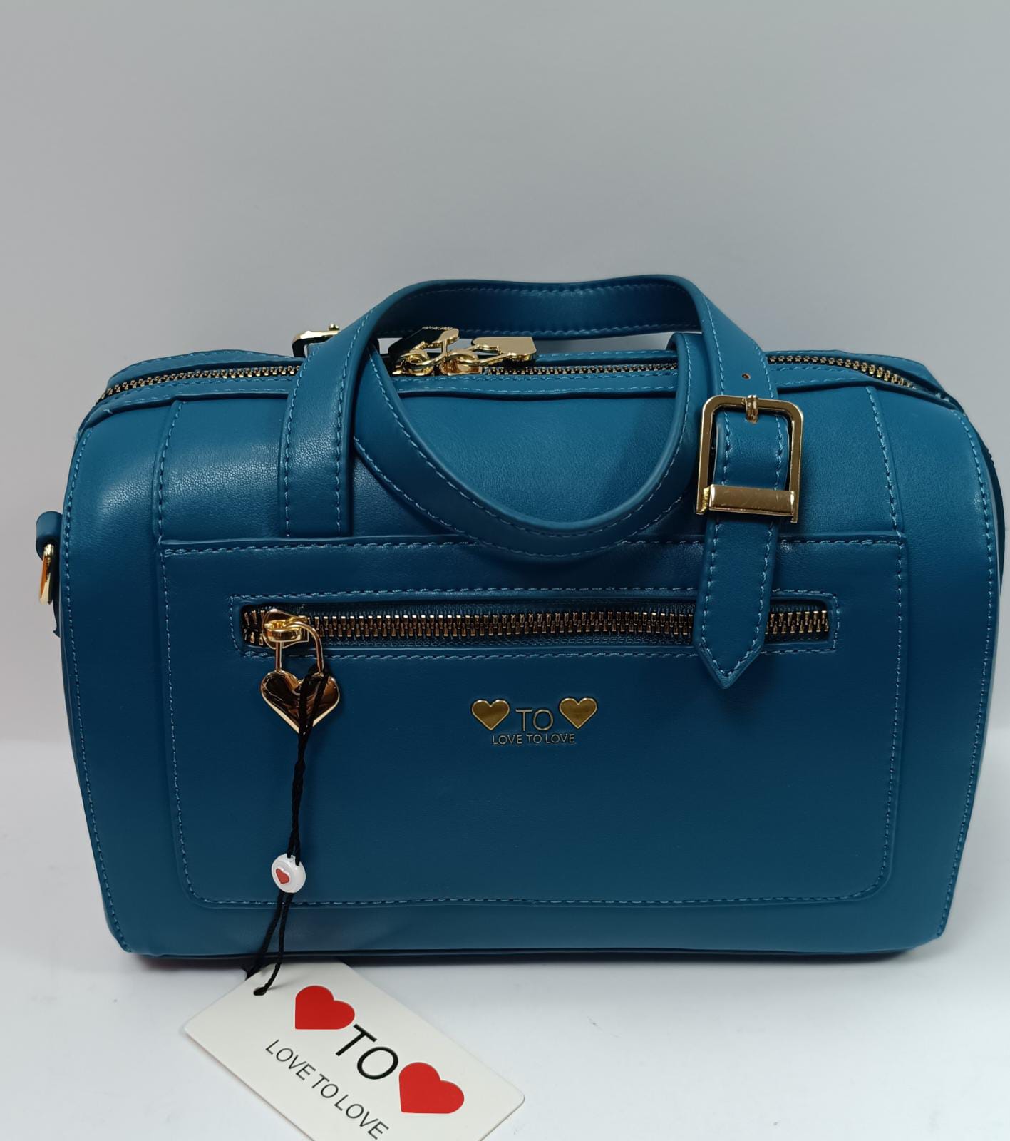 borsa a bauletto donna della linea Love to Love art LO-252 nero/ vinaccio/ toupe/ azzurro verde/ verde militare/ rosso