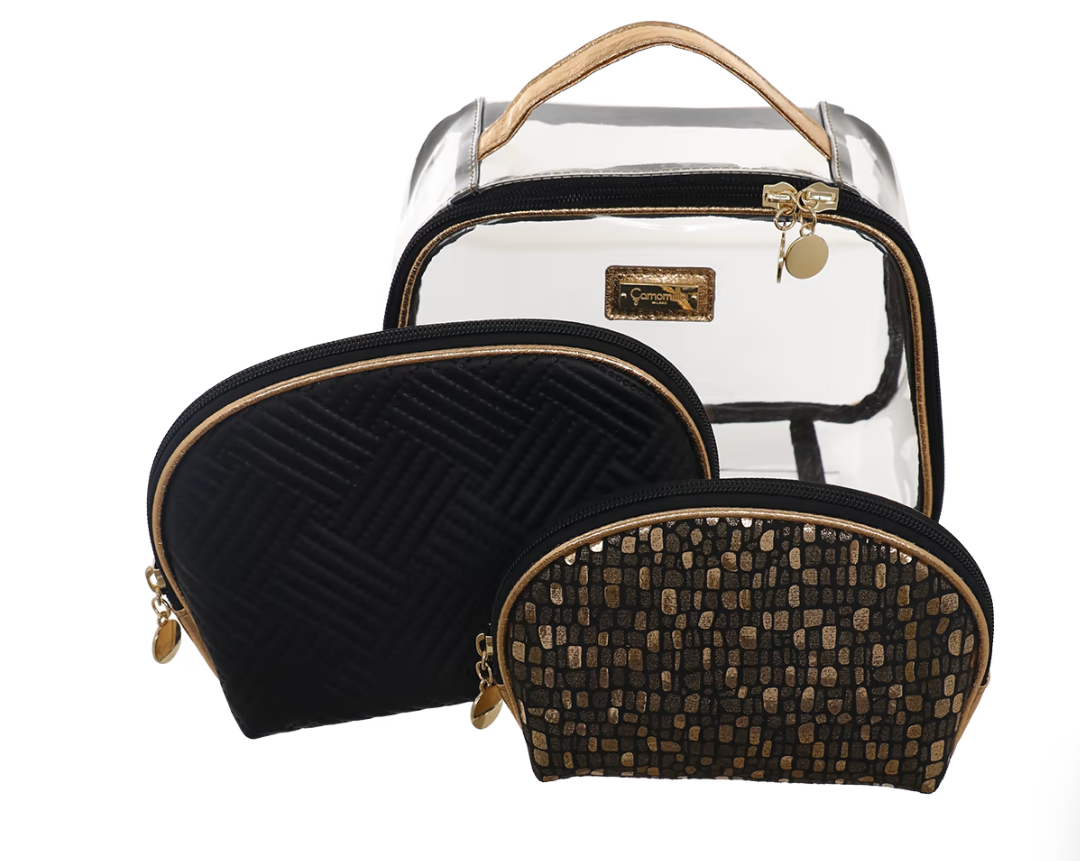set beauty bag S di camomilla milano oro art cod. 61114