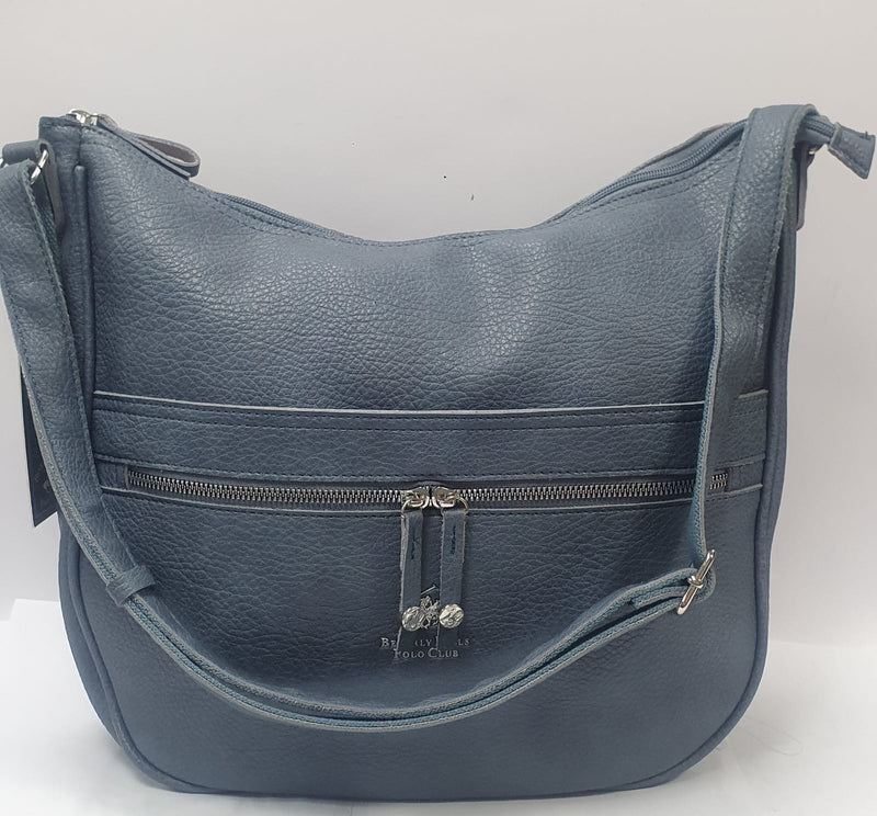 borsa donna bevery hills poolo club bh-3122 azzurro/ cuoio