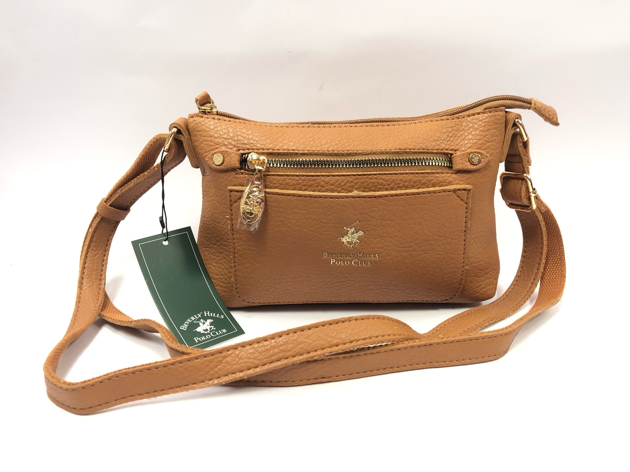 borsa a tracolla di beverly hills polo club bh-4139 bianco/ cuoio