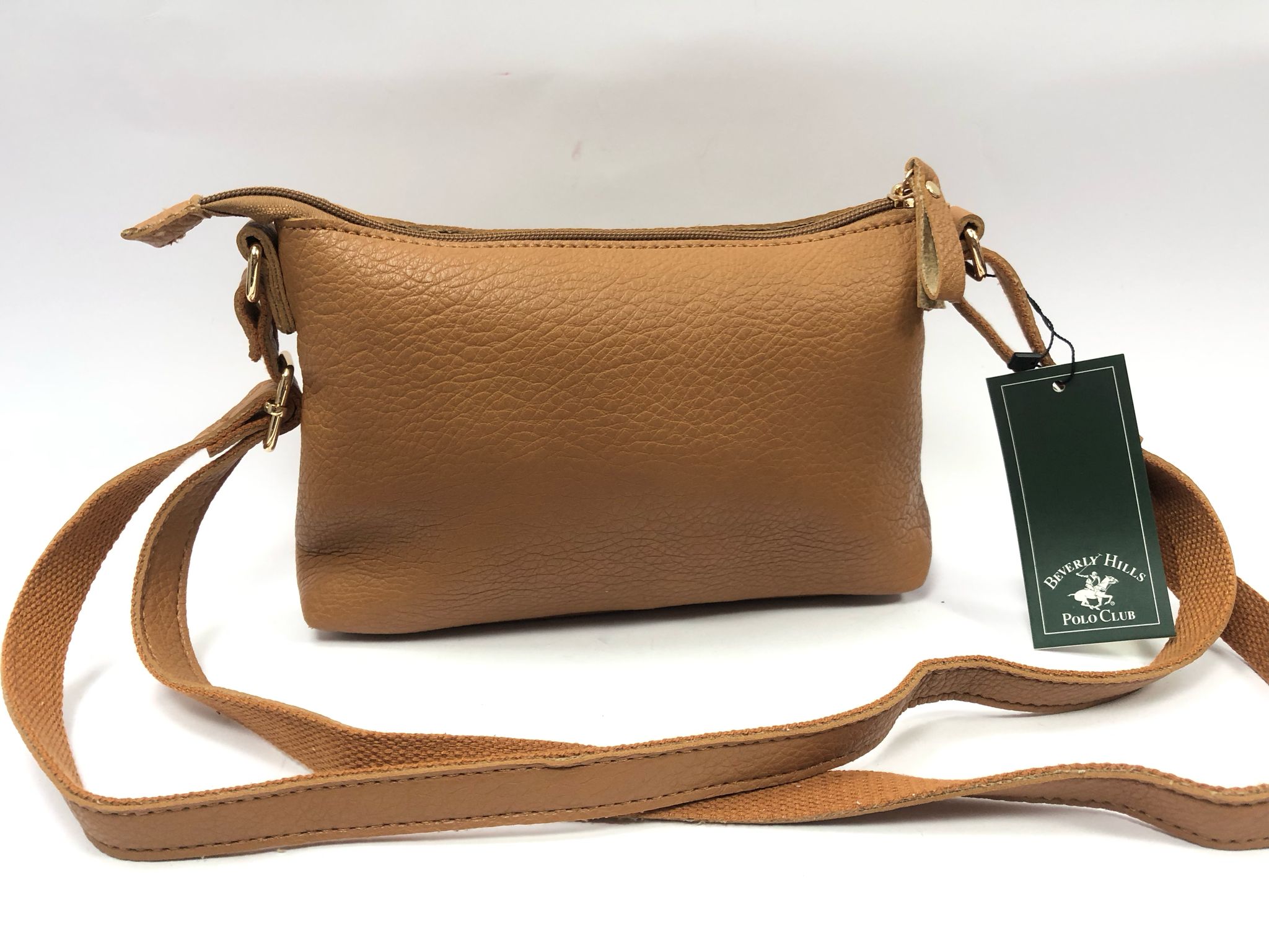 borsa a tracolla di beverly hills polo club bh-4139 bianco/ cuoio