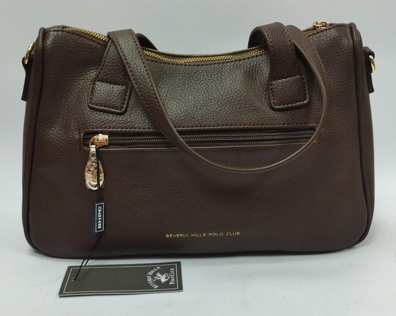 borsa donna beverly hills polo club bh-4321 dark brown/ verde