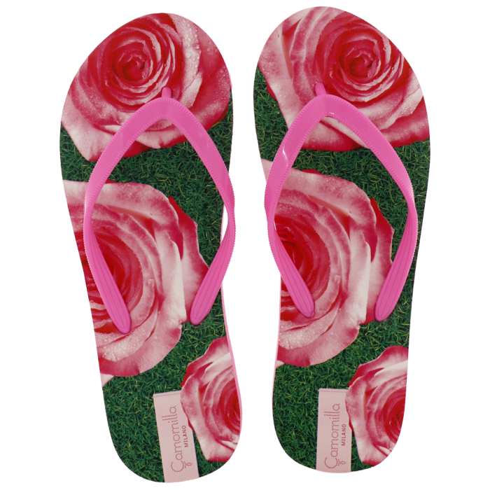 Flip flop fuxia big flowers di camomilla milano S 36-37/ M 38-39/ L 40-41