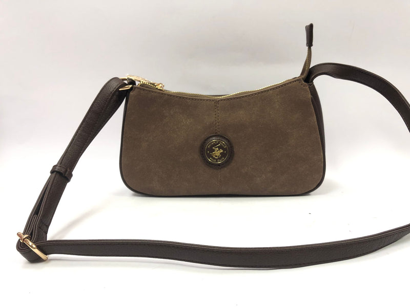 borsa donna beverly hills polo club bh-4324 dark brown/ verde