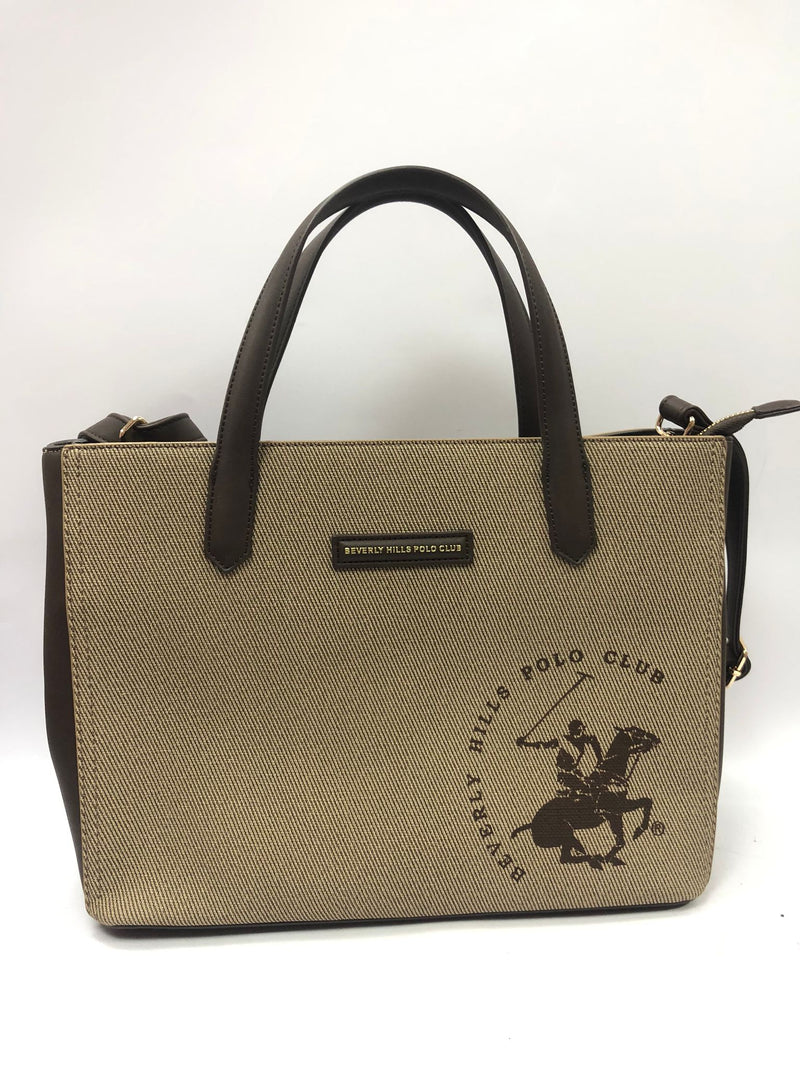 borsa donna beverly hills polo club bh-4211 beige/ nero