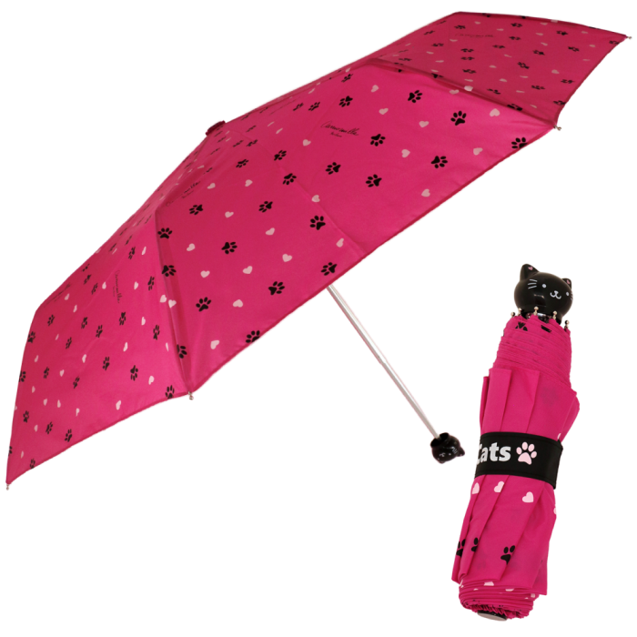 Ombrello mini cat di camomilla milano fucsia,  blu, lilla, azzurro, nero, rosa