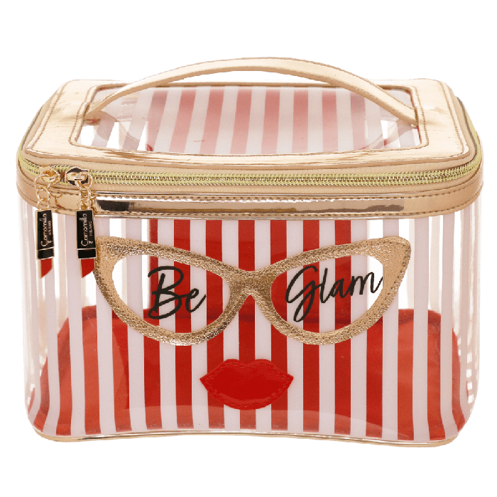 Beauty case M rosa be chic cod 64757 rosa/ bianco