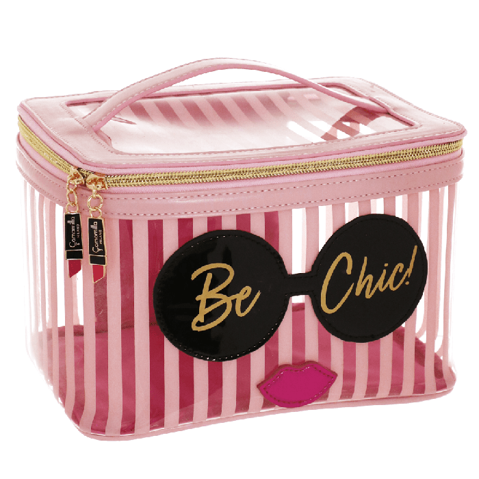 Beauty case M rosa be chic cod 64757 rosa/ bianco
