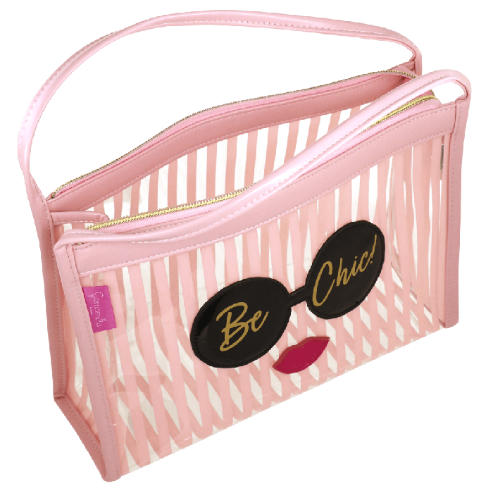 Busta L con manici be chic di camomilla Milano cod. 64749 rosa/ bianco