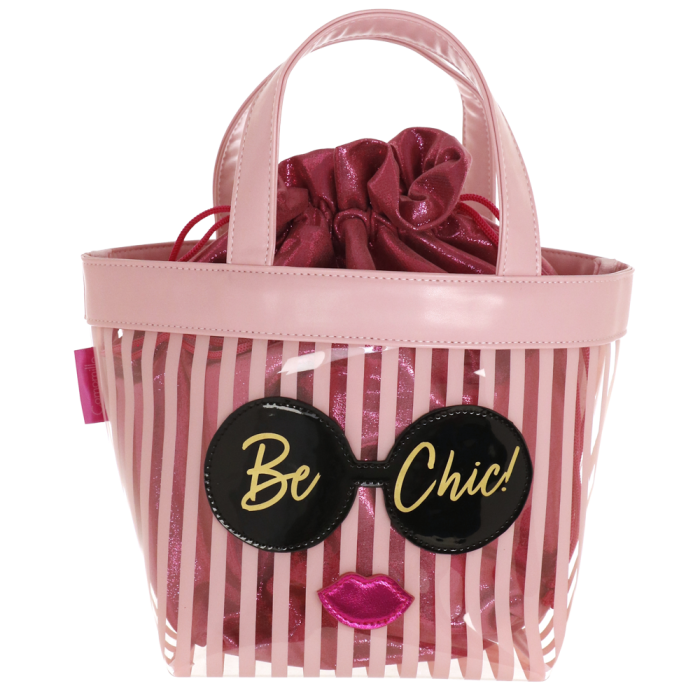 Busta XL con manici rosa be chic cod. 64766 rosa/ bianco