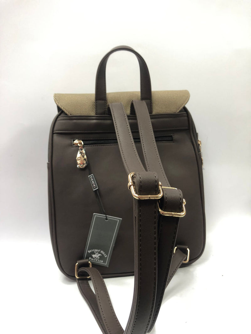 zaino donna beverly hills pilo club bh-4213 beige/ nero
