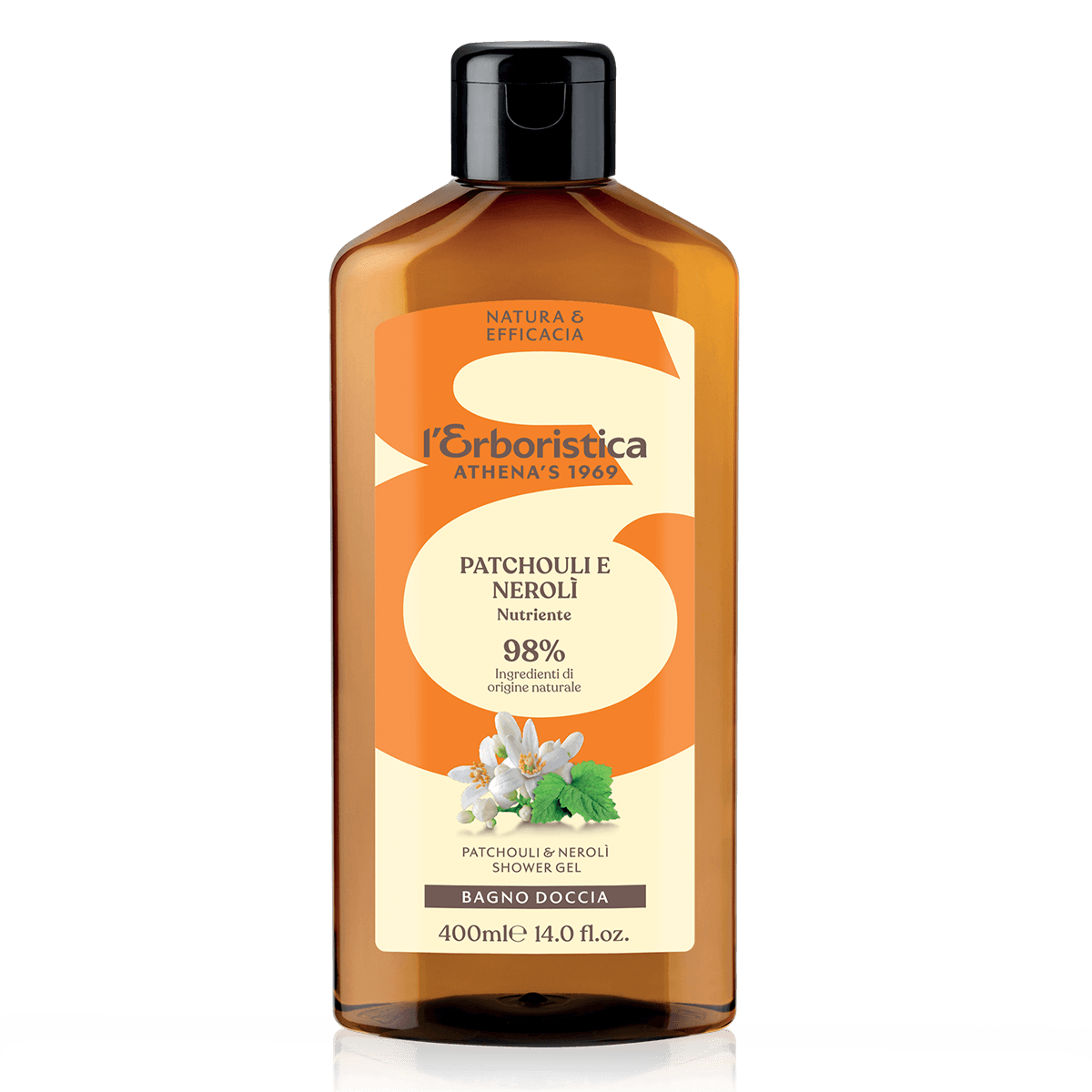 bagno doccia di L'erboristica 400ml tè verde/ olio di mandorle dolci/ bergamotto e abete bianco/patchouly e neroli