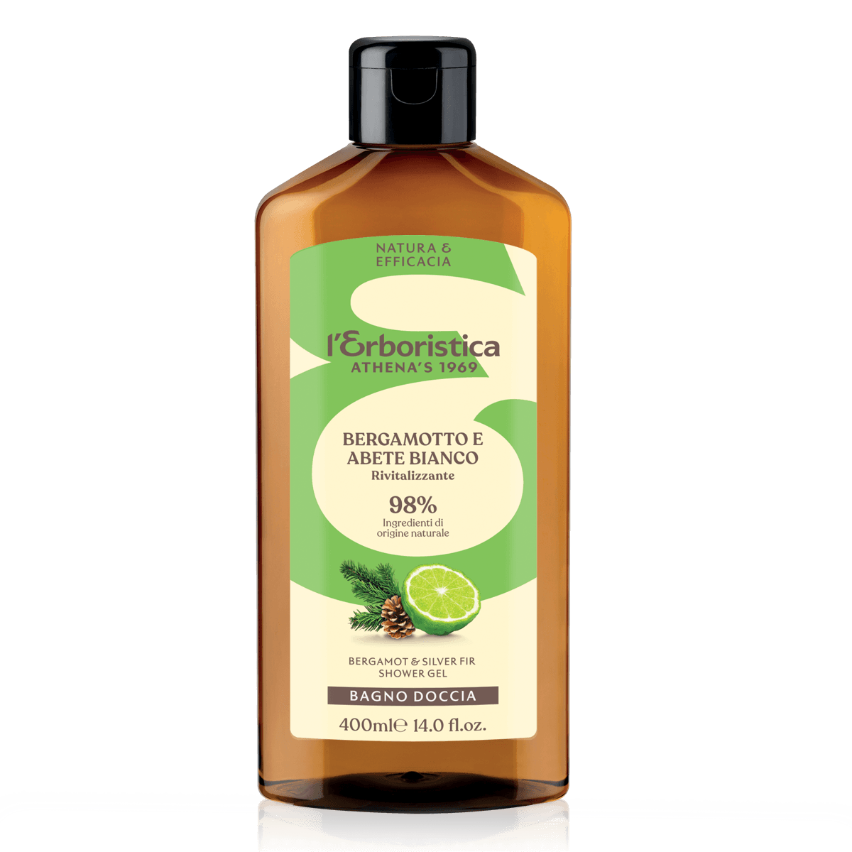 bagno doccia di L'erboristica 400ml tè verde/ olio di mandorle dolci/ bergamotto e abete bianco/patchouly e neroli