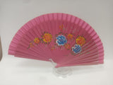 ventaglio made in italy con fiori rosa, nero, fucsia,rosso, bianco, blu