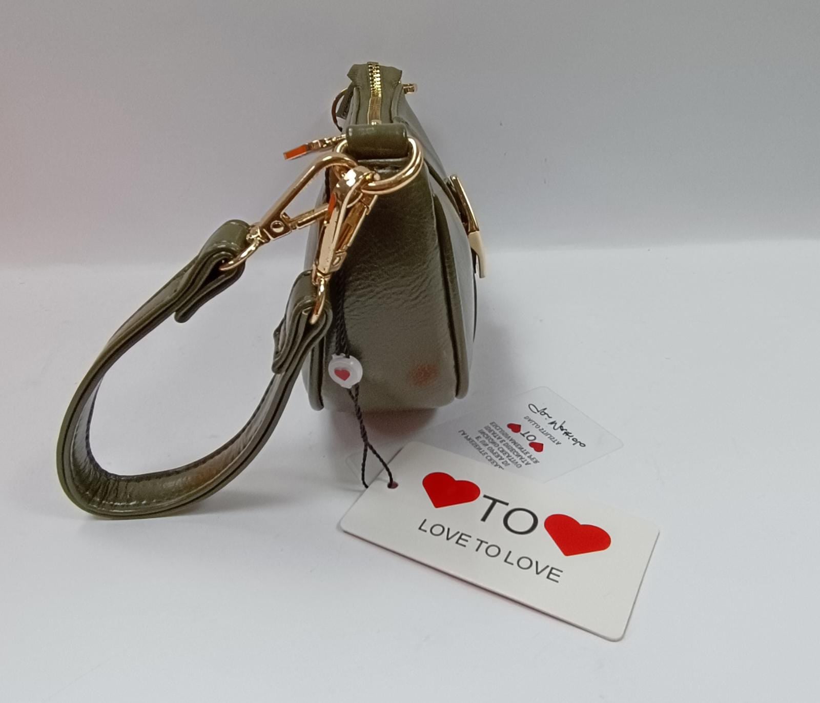 borsa a mano donna Love to Love art. LO-283 nero/ verde militare/ vinaccio/ petrolio/ rosso