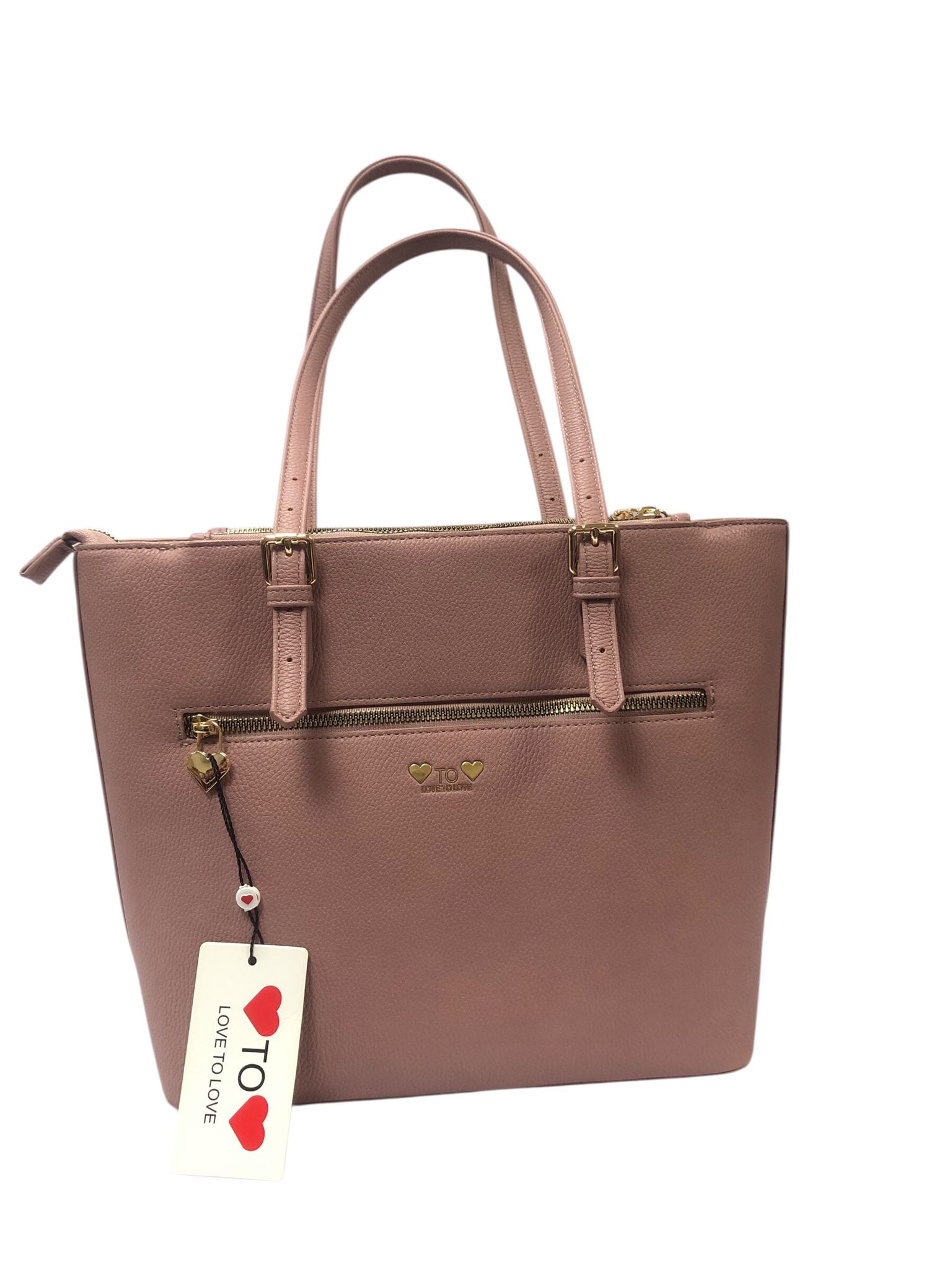 borsa shopping donna love to love LO-370 nero/ cipria