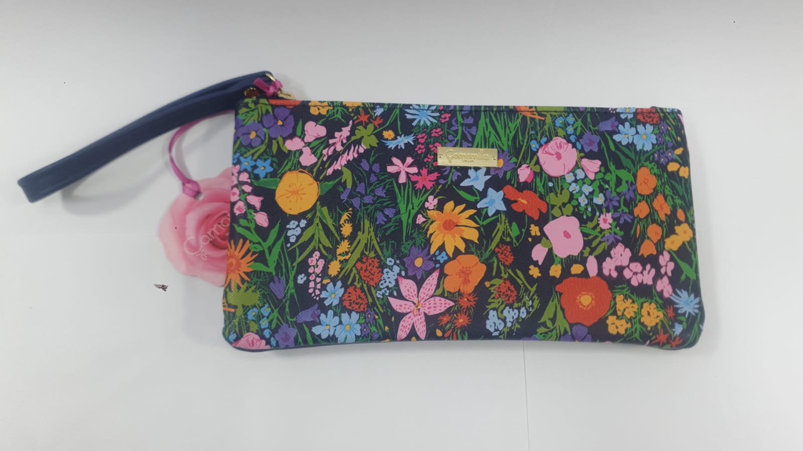 busta piatta eri piccola cosi di camomilla milano  fiori nero/ blu/ viola/ arancio