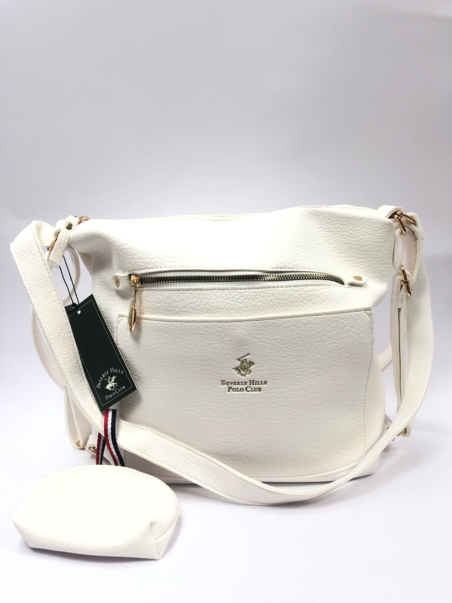 borsa / zaino beverly hills polo club bh-4131 bianco/ cuoio
