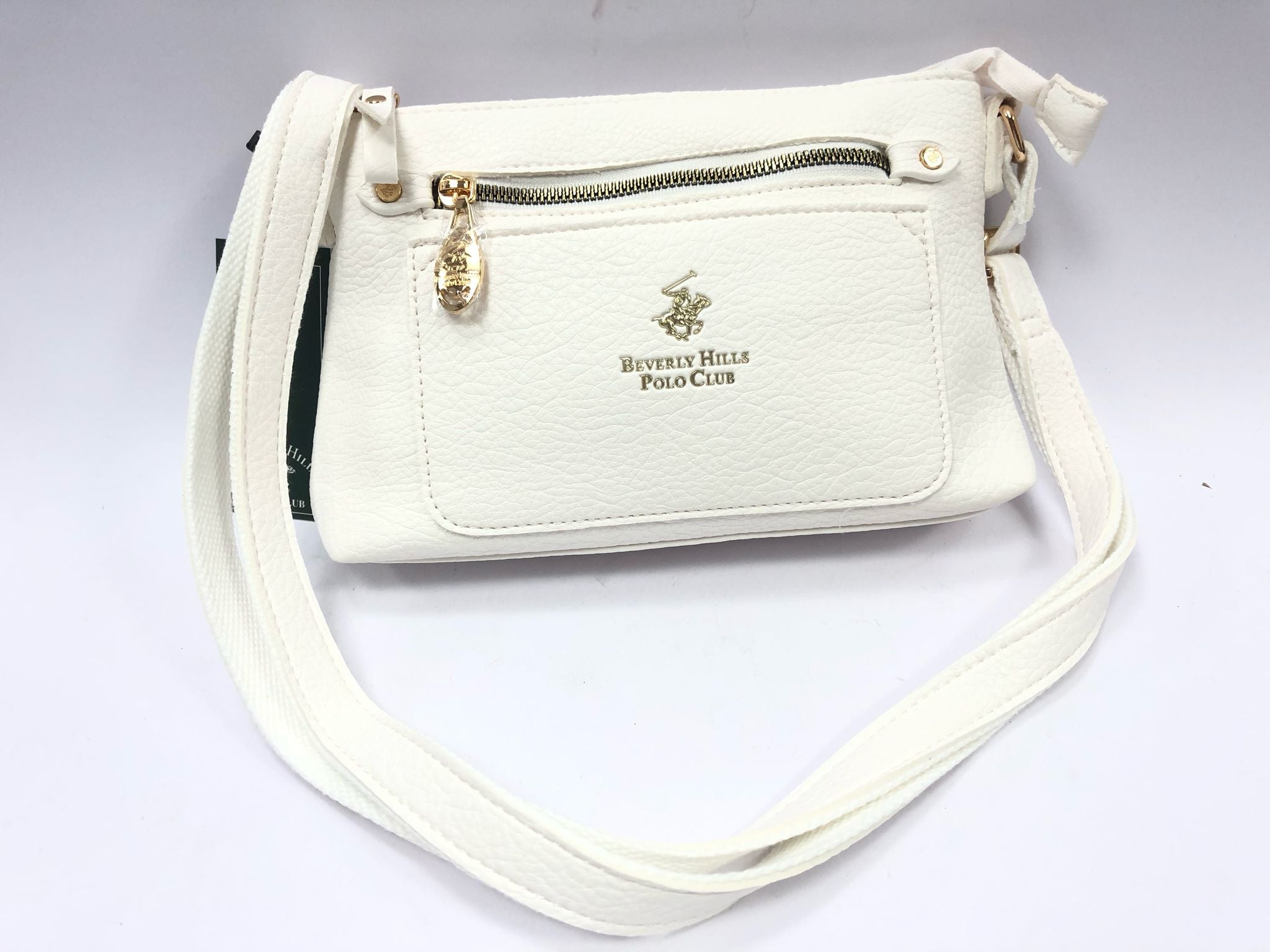 borsa a tracolla di beverly hills polo club bh-4139 bianco/ cuoio