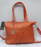 borsa donna di beverly hills polo club bh-3940 nero/ cuoio/ arancio