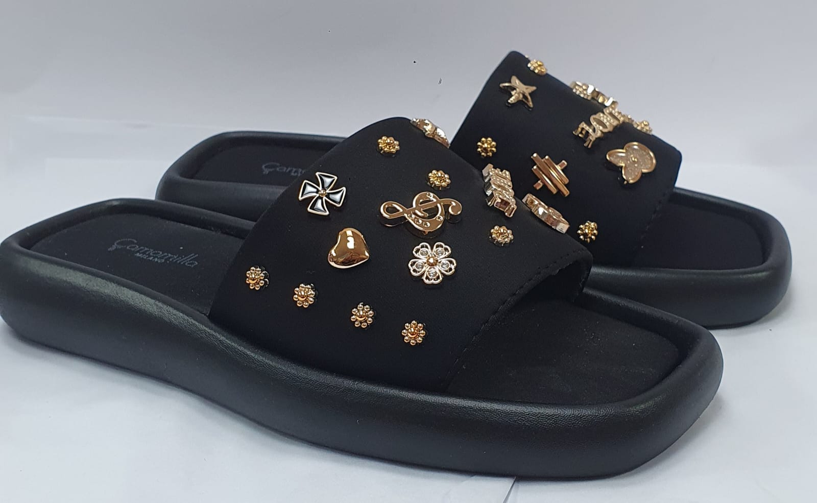 sliders music nero da donna di camomilla milano 36/37/38/39/40/41