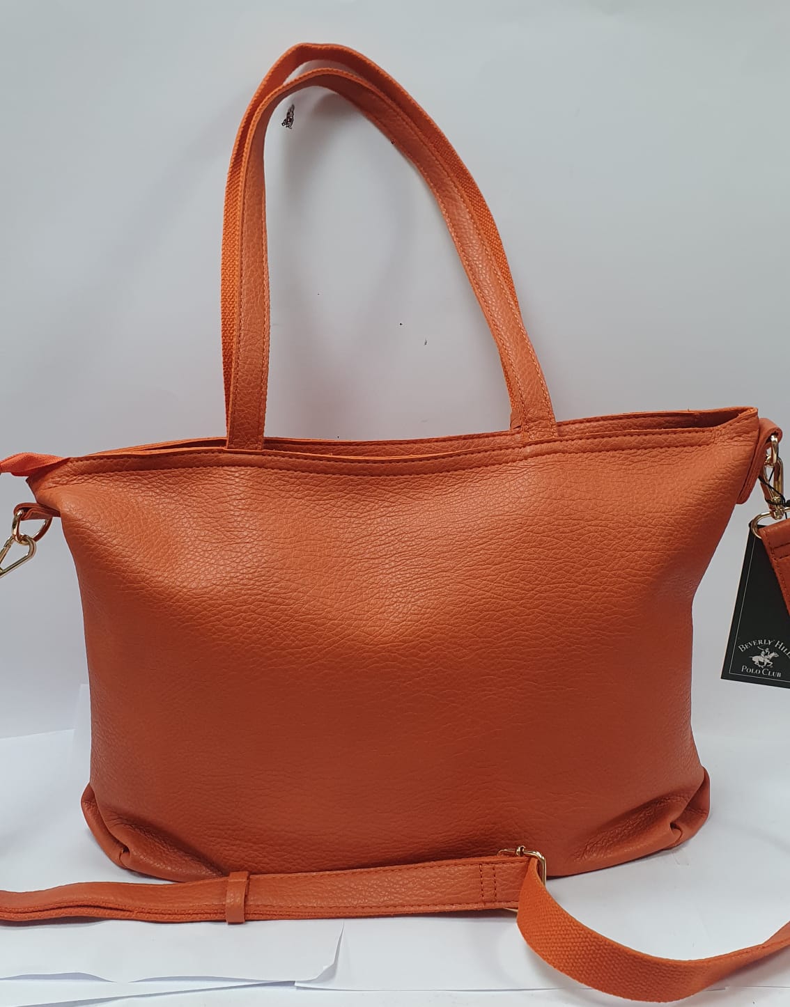 borsa donna di beverly hills polo club bh-3940 nero/ cuoio/ arancio
