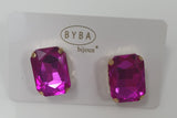 Orecchini donna di byba bijoux Queen Clips cristallo/ bianco/ rosa/ verde/lilla/ rosso/ nero/ fucsia
