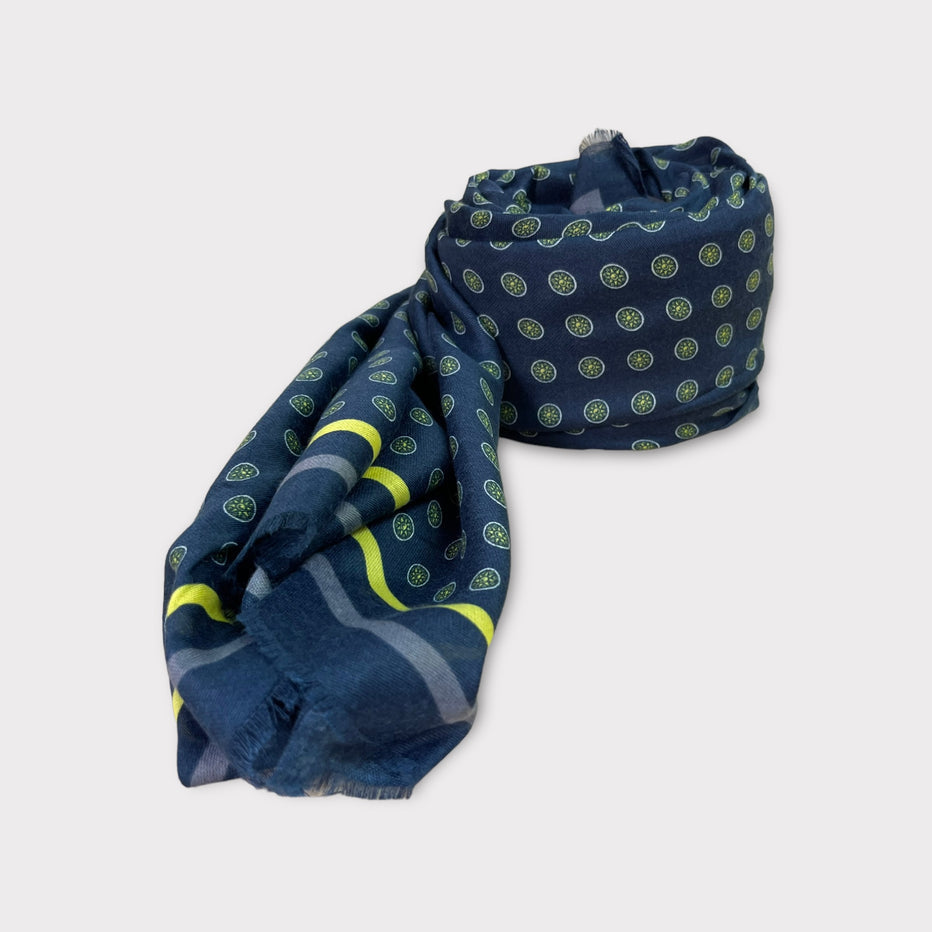 VICOLIVENTI sciarpa uomo fantasia BLU/GIALLO/GRIGIO