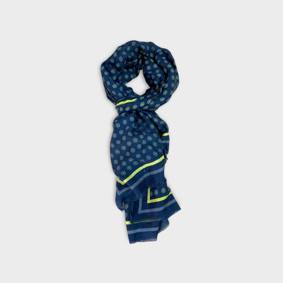 VICOLIVENTI sciarpa uomo fantasia BLU/GIALLO/GRIGIO
