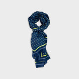 VICOLIVENTI sciarpa uomo fantasia BLU/GIALLO/GRIGIO