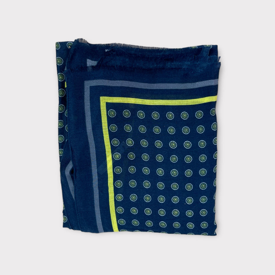VICOLIVENTI sciarpa uomo fantasia BLU/GIALLO/GRIGIO
