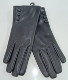 Guanti donna di gemir in pelle nero con bottoni