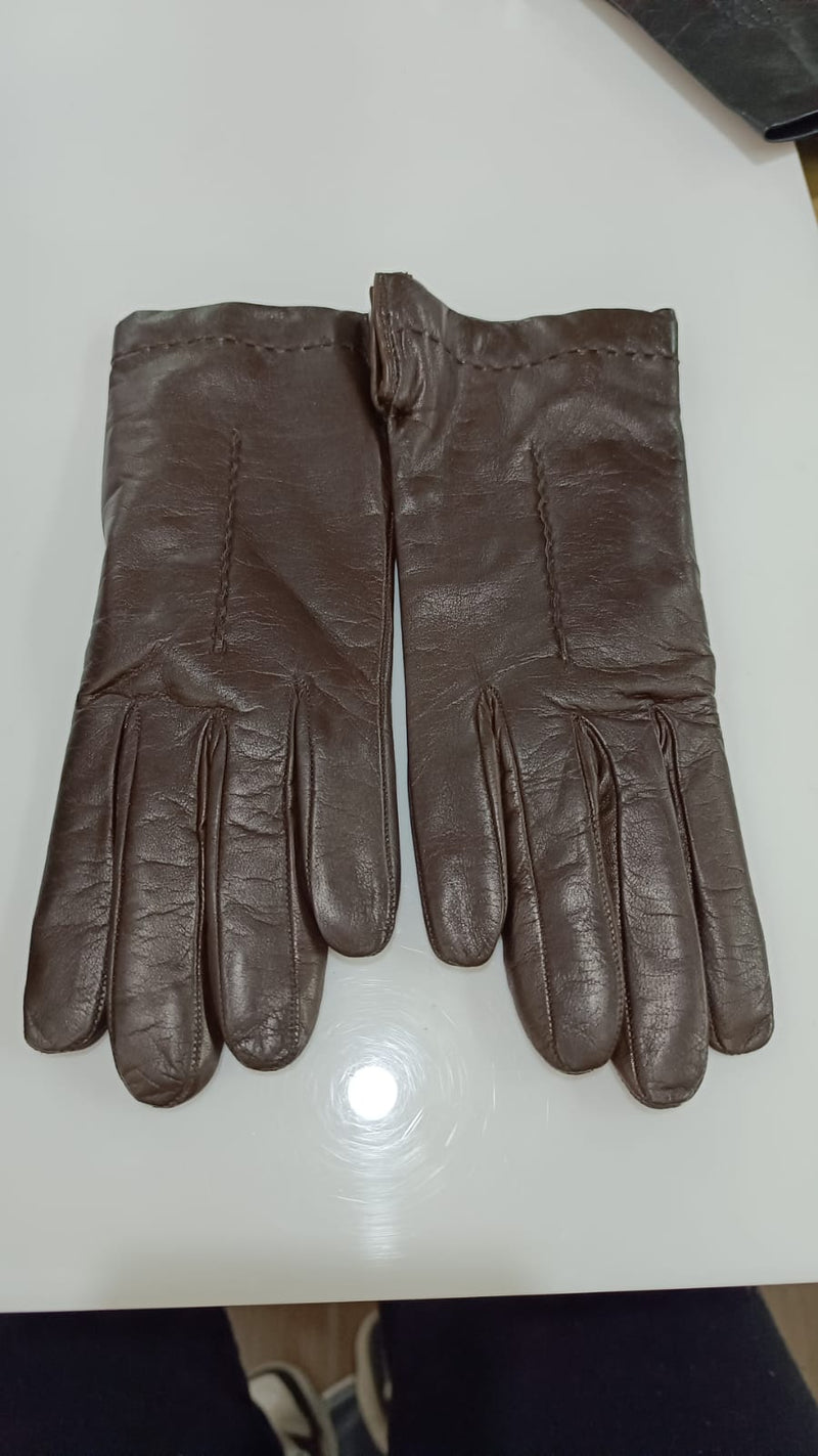 Guanti donna di gemir in pelle nero/marrone