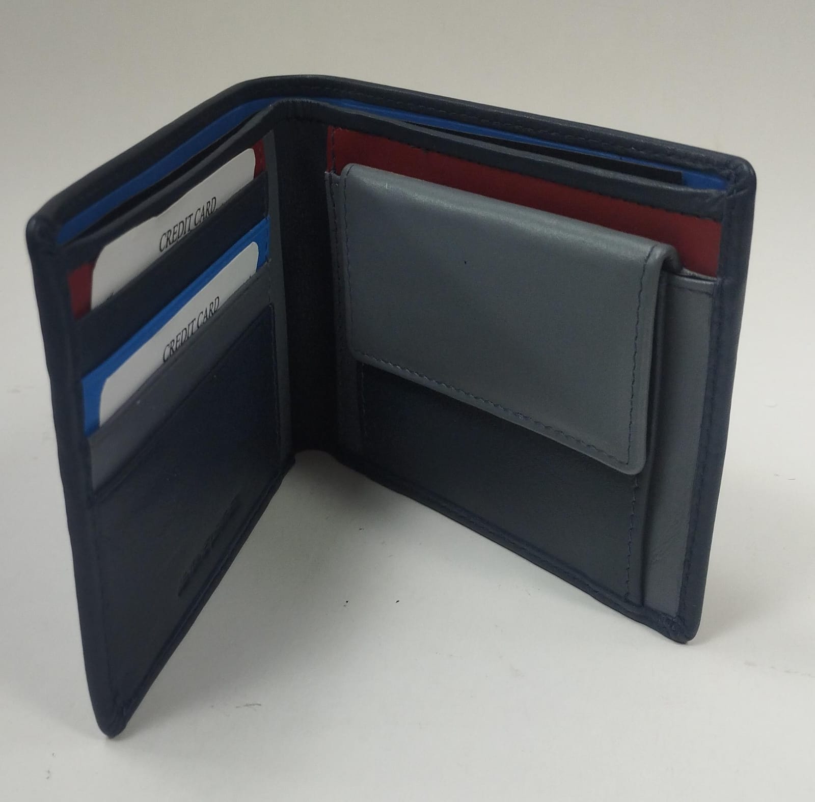 Portafoglio uomo di beverly hills polo club bh-2960 blu/nero/moro