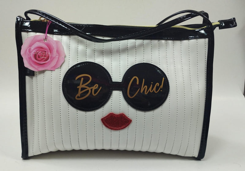 Busta L con manici be chic di camomilla Milano  cod. 02068 bianco / rosa